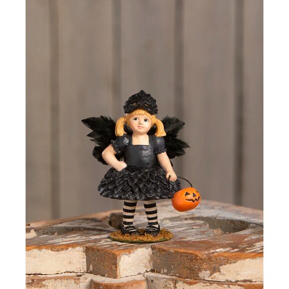 Bethany Lowe Crow Hazel Girl In Halloween Costume Figurine NEW